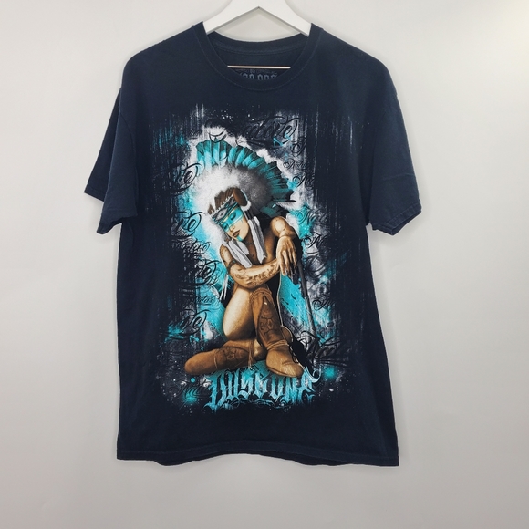 Dyse One Tops - Dyse One Native American Woman Big Graphic Tee Shirt Black